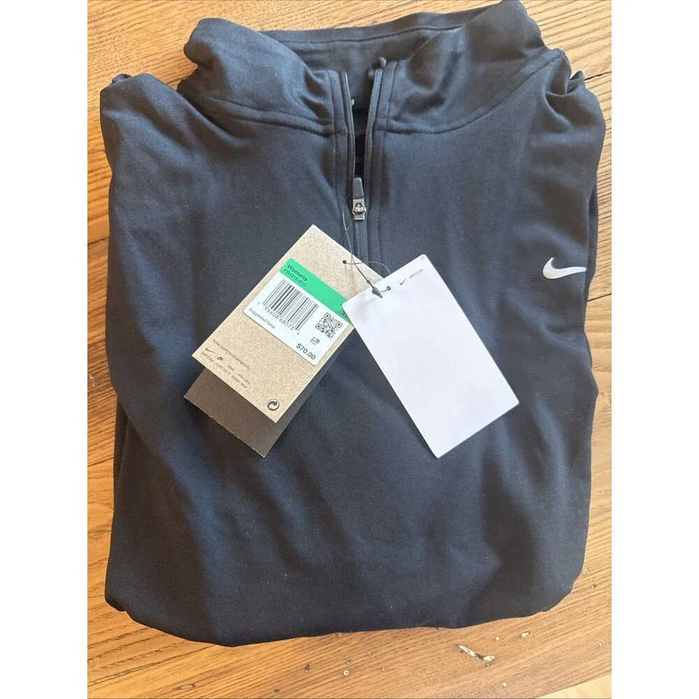 NWT Nike Women's Swift Element Dri-FIT 1/4-Zip Top, Black